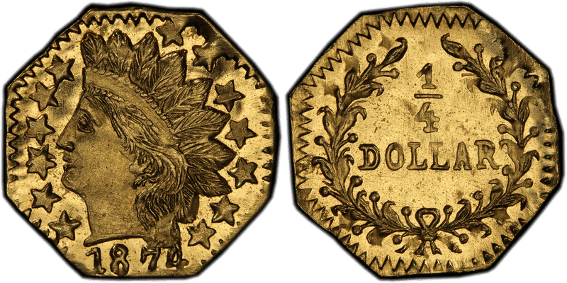 1874 Gold Quarter - BG-799Q
