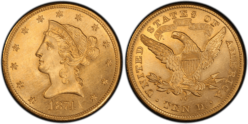 1874 Liberty Head Eagle