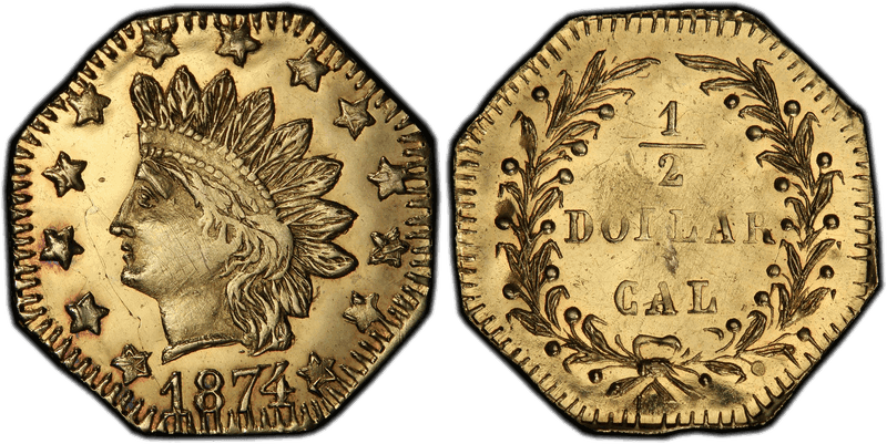 1874/3 Gold Half Dollar - BG-943