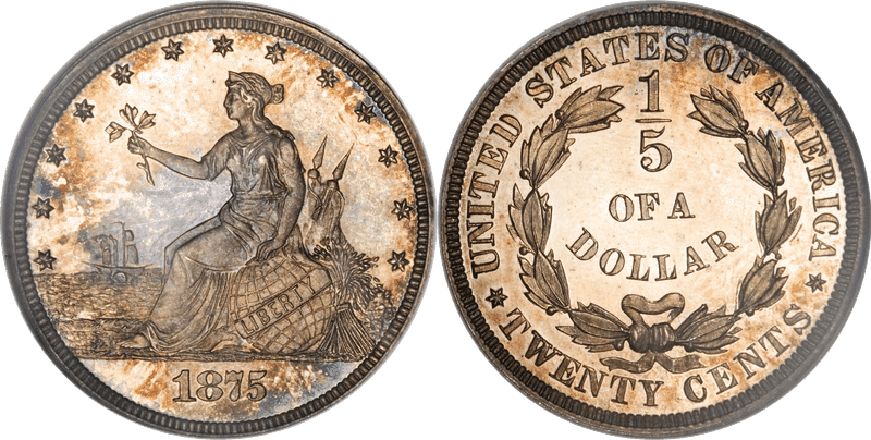 1875 Proof Twenty Cent Pattern - J-1396