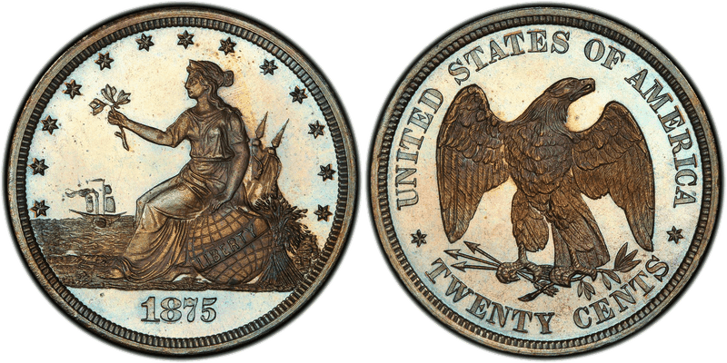 1875 Proof Twenty Cent Pattern - J-1400
