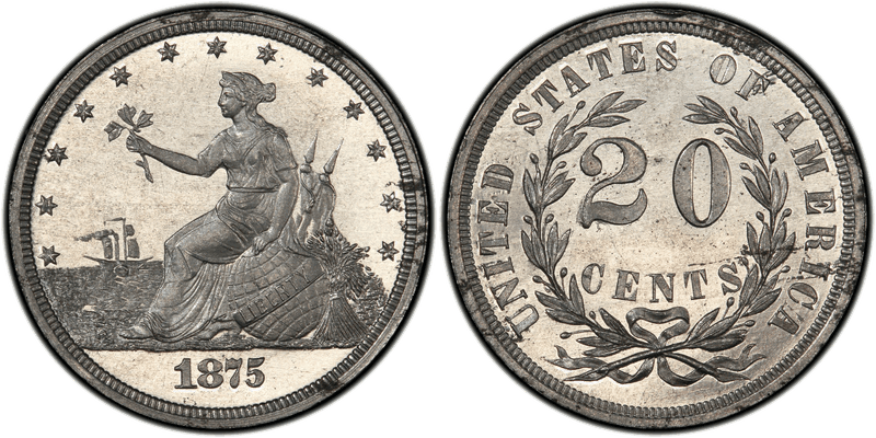 1875 Proof Twenty Cent Pattern - J-1405