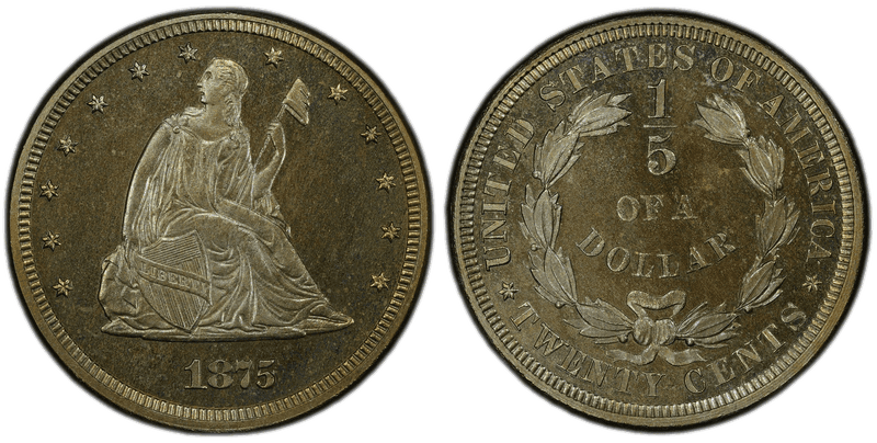 1875 Proof Twenty Cent Pattern - J-1410