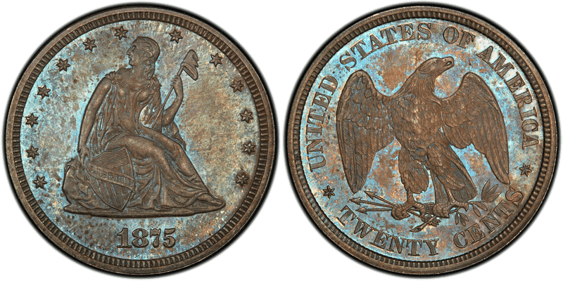 1875 Proof Twenty Cent Pattern - J-1411