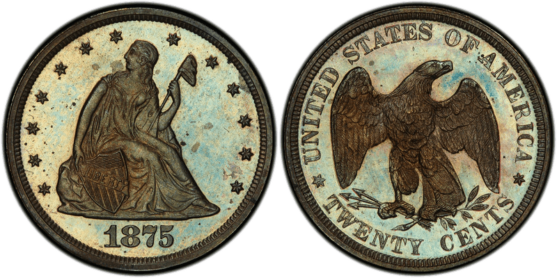 1875 Proof Twenty Cent Pattern - J-1414