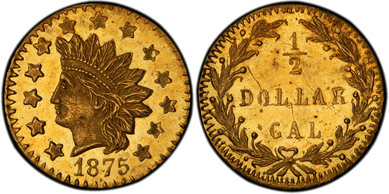 1875 Gold Half Dollar - BG-1056