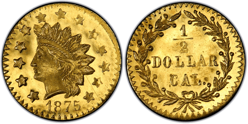 1875 Gold Half Dollar - BG-1057