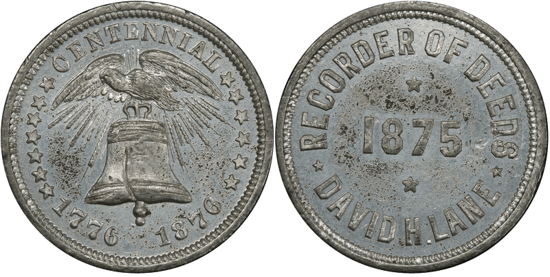 1875 Token NY-NY 149B White Metal David H. Lane