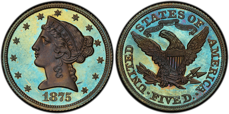 1875 Proof Half Eagle Pattern - J-1441