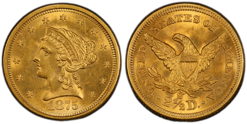 1875 Liberty Head Quarter Eagle