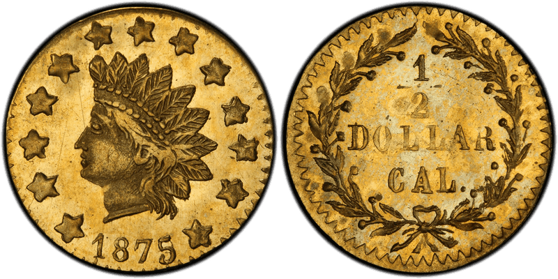 1875/3 Gold Half Dollar - BG-1058
