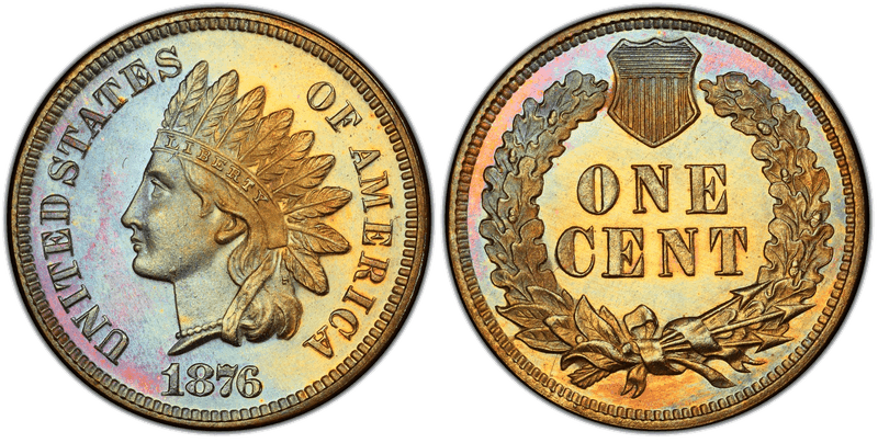 1876 Indian Head Cent Base