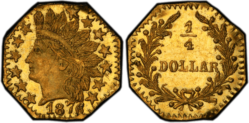 1876 Gold Quarter - BG-799E