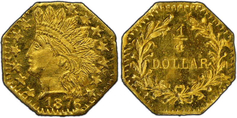 1876 Gold Quarter - BG-799G
