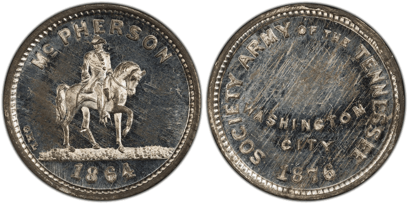 1876 Medal DC-WA 27 White Metal McPherson-Society Army