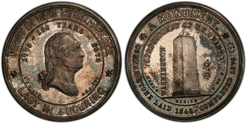 1876 Silver Medal GW-833, 1st Rev I.F. Wood's-Monument