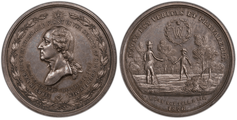 1876 Medal GW-861, Restrike Silver First in War Magna Est Veritas