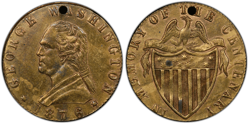 1876 Brass Medal GW-868, In Memory of the Centenary
