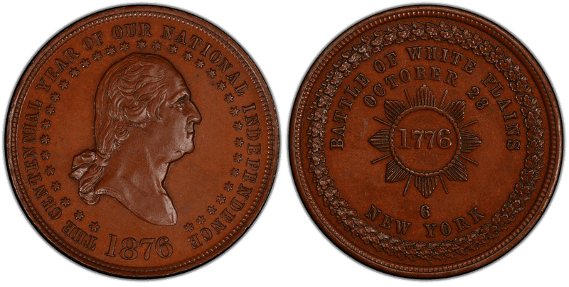 1876 Bronze So-Called Dollar GW-889, HK-106, White Plains