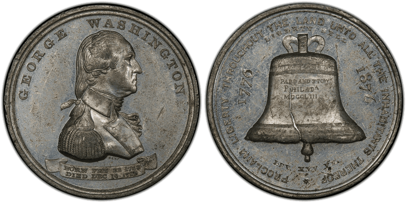1876 So-Called Dollar HK-32, GW-909, White Metal Centennial-Liberty Bell