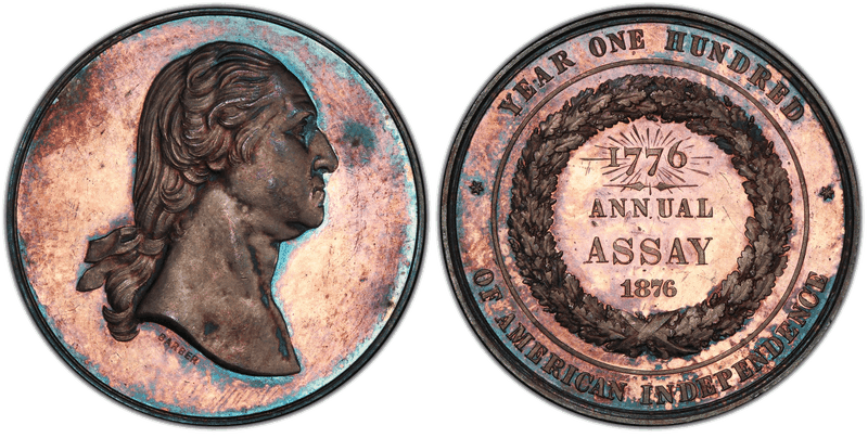 1876 Assay Commission Medal - JK-AC-15, Silver, Washington, 100 Yrs Independence