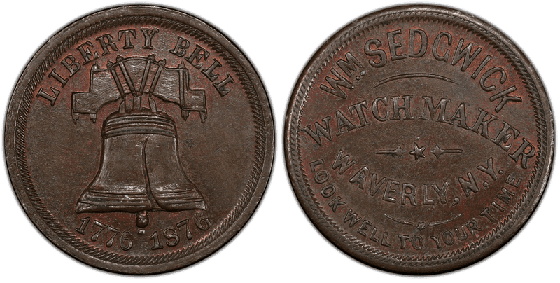(1876) Copper Token Rulau NY-Wv8A, Wm. Sedgwick