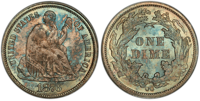 1876 Seated Liberty Dime