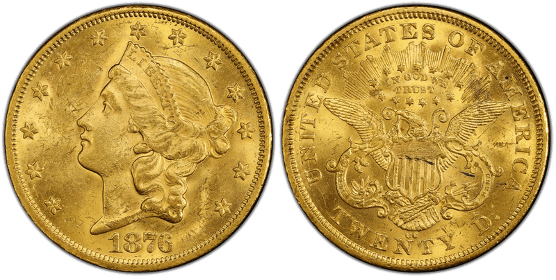 1876 Liberty Head Double Eagle