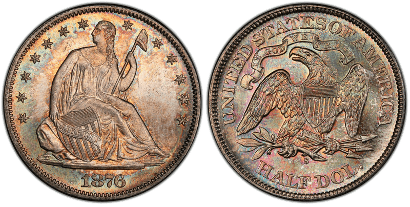 1876 (S) Seated Liberty Half Dollar