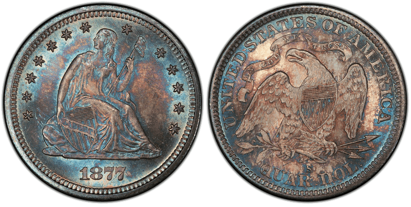 1877 (S) Seated Liberty Quarter
