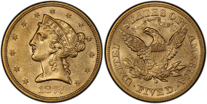 1877 (S) Liberty Head Half Eagle