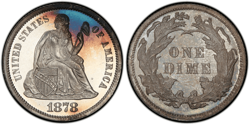 1878 Proof Seated Liberty Dime
