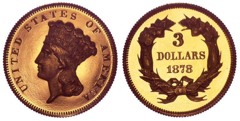 1878 Indian Princess Three Dollar