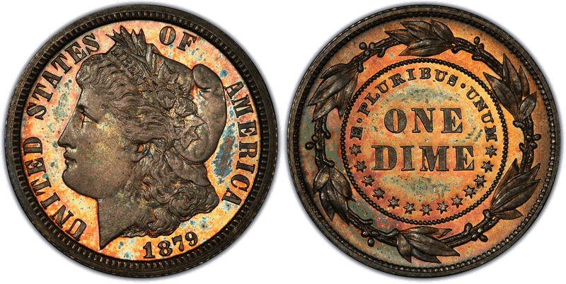 1879 Proof Dime Pattern - J-1588