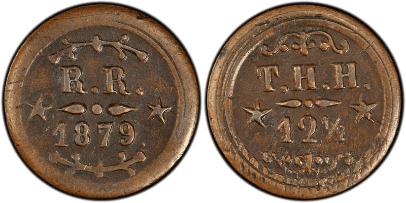 1879 Hawaiian Plantation Token - T. Hobron, 12-1/2 Cents, 2/2 Stars