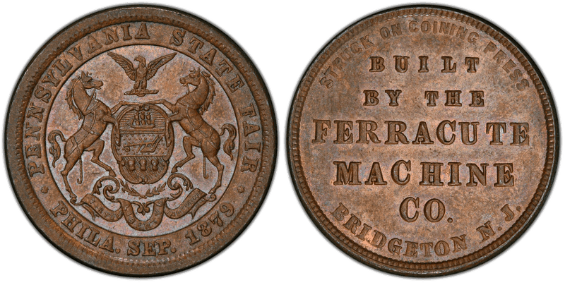1879 Token Ferracute PA State Fair Copper
