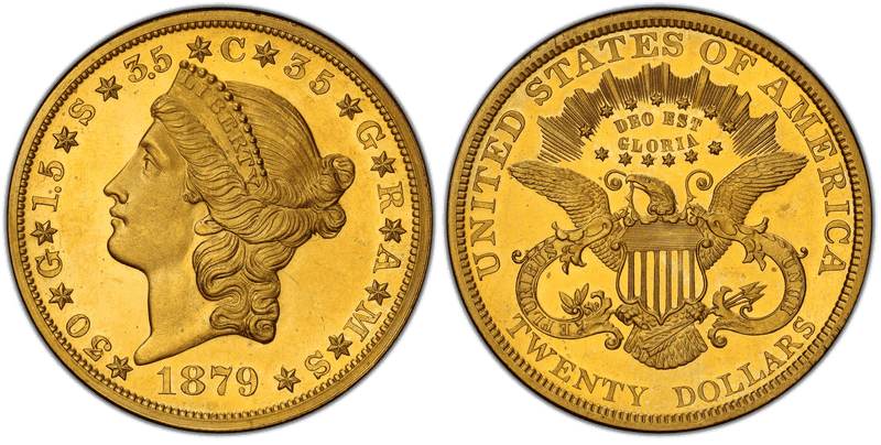 1879 Proof Double Eagle Pattern - J-1644, Gilt