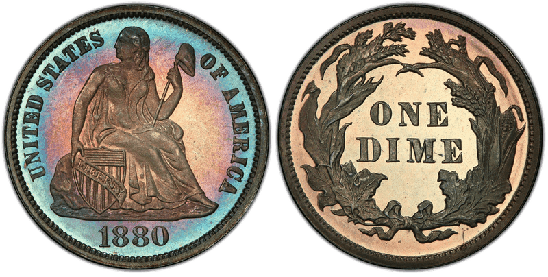 1880 Seated Liberty Dime