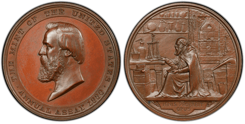 1880 Assay Commission Medal - JK-AC-22, Bronze, Rutherford B. Hayes