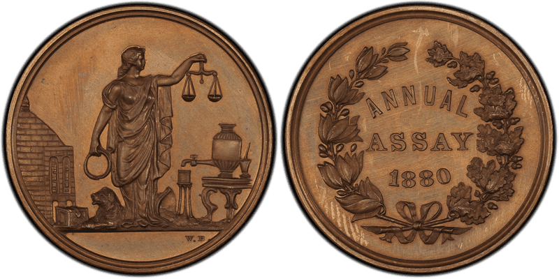 1880 Assay Commission Medal - JK-AC-23, Copper, Standing Moneta