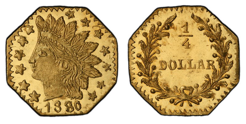 1880/70 Gold Quarter - BG-799H