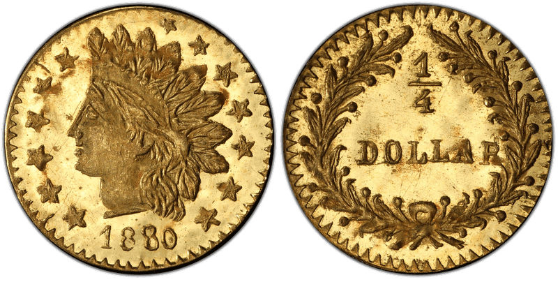 1880/76 Gold Quarter - BG-885