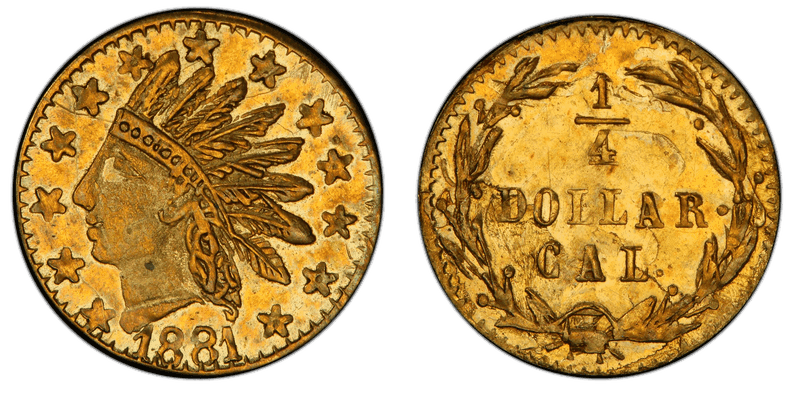 1881 Gold Quarter - BG-853A
