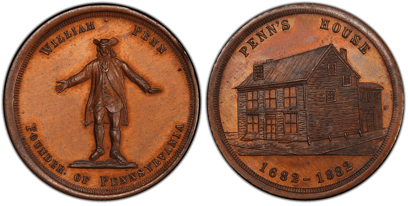 1882 Medal Penn's House Bronze 32mm