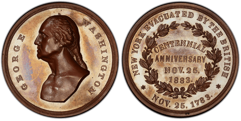 1883 Copper Medal GW-1002, Evacuation of New York