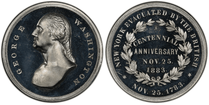 1883 White Metal Medal GW-1002, Evacuation of New York