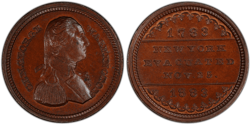 1883 Bronze Token GW-985, Evacuation of New York