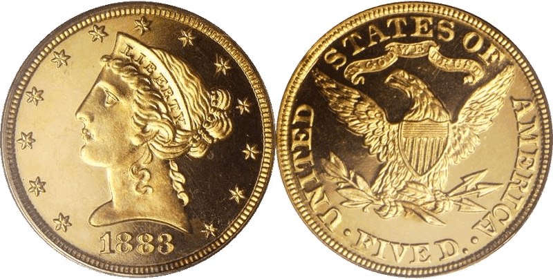 1883 Proof Liberty Head Half Eagle