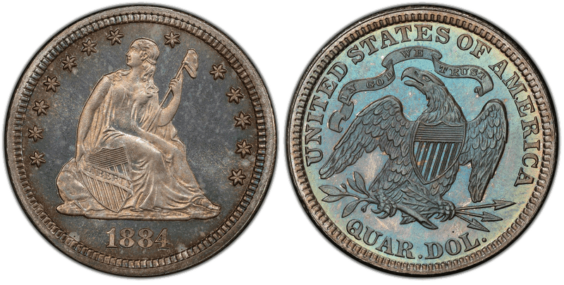 1884 Seated Liberty Quarter