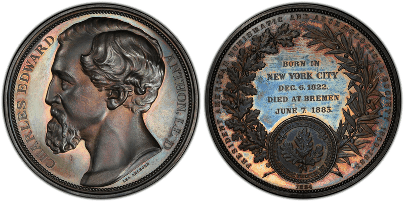 1884 Medal Belden-24 Silver 68mm Charles Edward Anthon